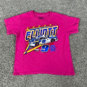 Chase Elliott Shirt Girls Extra Small Pink Blue #9 Hendrick Motorsports Nascar